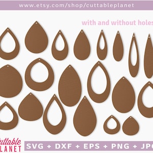 Bundle teardrop orecchini modelli svg, dxf, eps, png, download istantaneo, uso commerciale
