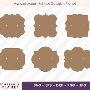 Oorbel kaart vintage set svg, dxf, eps, png, jpg, instant download