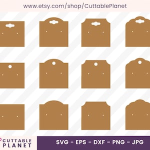 Juego de tarjetas de pendientes svg, dxf, eps, png, jpg, descarga instantánea