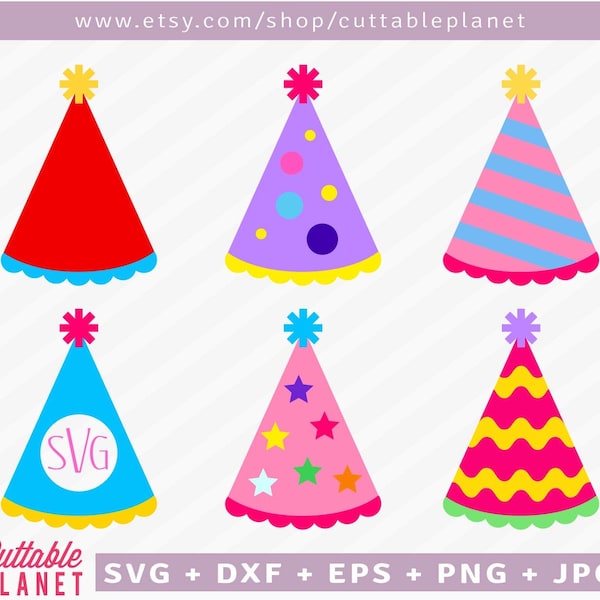 Birthday hats svg, dxf, eps, png, jpg, birthday hats clip art