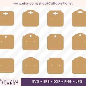 Cartão de exibição de brinco svg, dxf, eps, png, jpg, download instantâneo