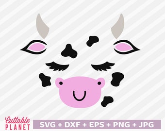 Cow face svg, dxf, eps, png, jpg, instant download