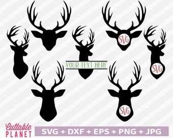 Deer head svg, dxf, eps, png, jpg, deer bust svg