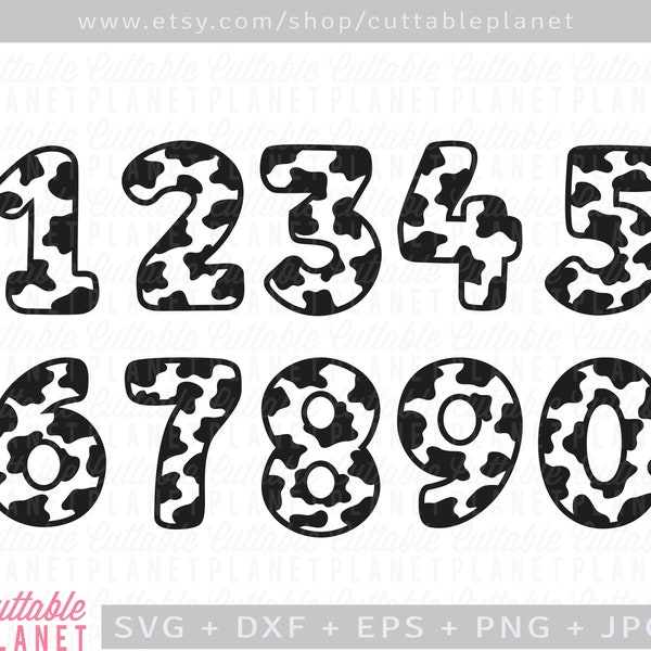 Cow numbers svg, dxf, eps, png, jpg, cow spots numbers svg, cow spots clipart