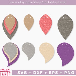 Pinched stacked double hole earring template svg, dxf, eps, png, twh holes earring