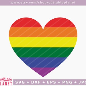 Coeur d’arc-en-ciel svg, dxf, eps, png, jpg, svg de drapeau de fierté gaie, svg de fierté LGBTQ, drapeau queer