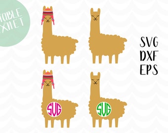 Download Llama monogram svg | Etsy
