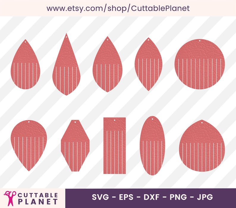 Download Fringe earrings template svg dxf eps png jpg fringe | Etsy