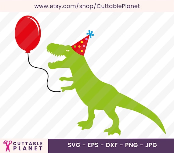 Download Birthday T Rex Svg Dxf Eps Png Jpg Birthday Tyranosaurus Etsy