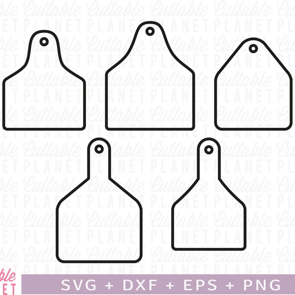 Cow tag outlined svg, dxf, eps, png, jpg, cow tag png, ear tag cow svg, ear tag template