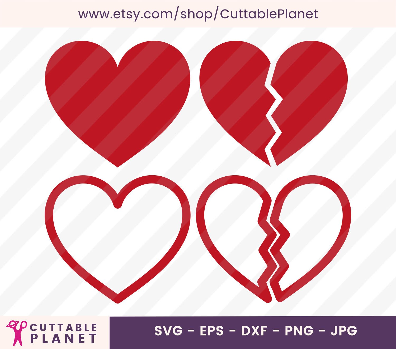 Heart Broken Heart Svg Dxf Eps Png Jpg Broken Heart Clip - Etsy