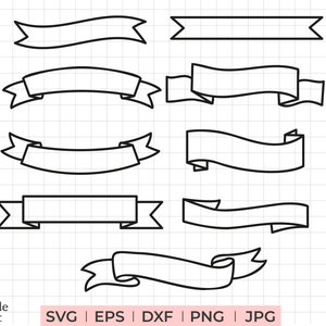 Band-Umriss-Svg, transparenter Band-Hintergrund, Vintage-Bänder, Banner für Cricut, Banner-Vektor, Umriss-Etikett, Umriss-Band-Svg
