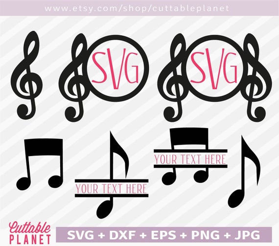 Download Music Notes Svg Dxf Eps Png Jpg Treble Clef Monogram Svg Etsy