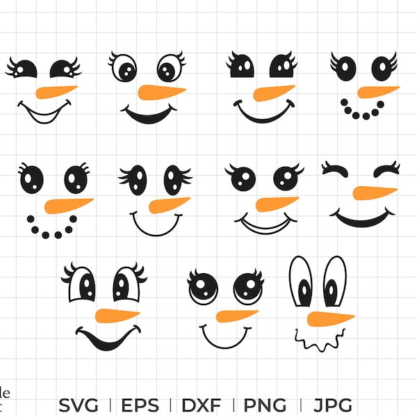 Snowman face svg for cricut, cricut snowman face svg, dxf, eps, png, jpg, cute snowman face svg, vinyl snowman face svg, snowman template