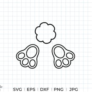 Bunny bum svg, parte posterior del conejito svg, bunny back svg, dxf, eps, png jpg, bunny bum clipart, contorno de bunny bum