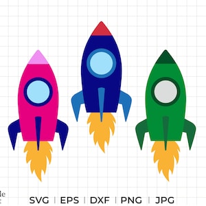 Raket SVG-bestand, DXF, EPS, PNG, jpg, raket PNG, SVG raket schip, raket SVG afbeelding, raket clipart, ruimte raket SVG, instant download