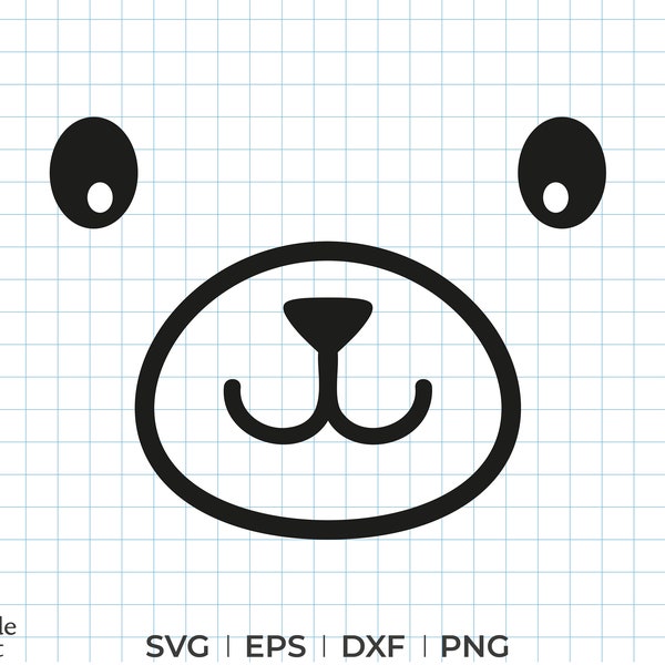 Bear face svg, dxf, eps, png, bear face png, teddy bear svg baby shower, teddy bear face png, instant download, teddy bear svg