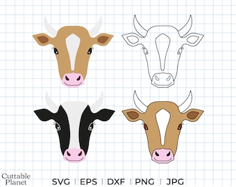 Cow face svg, cow face png, jpg, eps, dxf, cartoon cow face svg, baby cow face svg, cute cow face svg, cow head svg, cow face outline svg