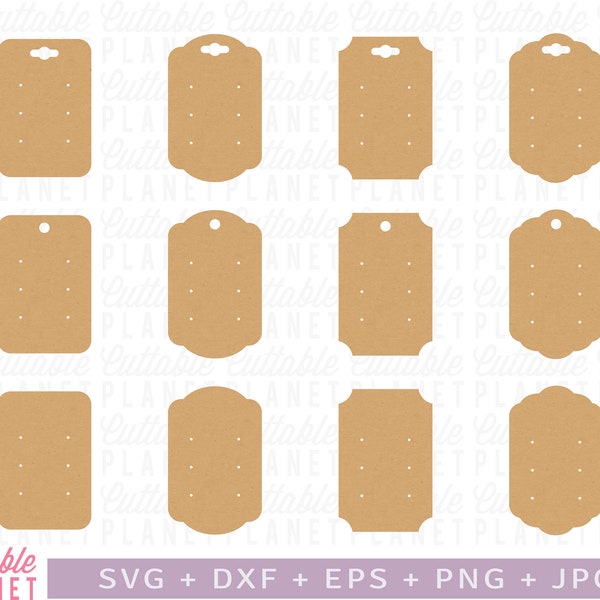 Stud earring card template for 3 sets, display card svg, stud card svg, earring display card svg, dxf, eps, png, jpg