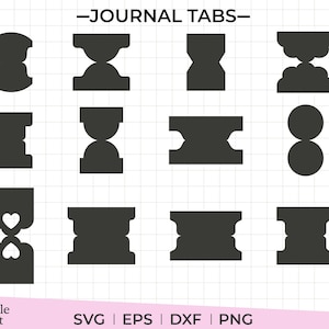 ジャーナル タブ テンプレート svg、dxf、png、フォルダー タブ svg、区切りタブ カット ファイル、ジャンク ジャーナル タブ svg、折り返しタブ、即時ダウンロード、