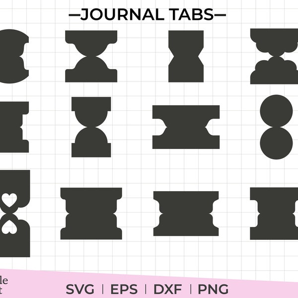 Tijdschrift tabblad sjabloon SVG, DXF, PNG, map tabbladen SVG, scheidings tabblad gesneden bestand, ongewenste dagboek tabbladen SVG, vouw over tabbladen, Instant Download,