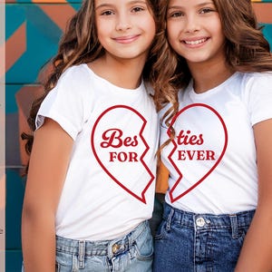 Besties Forever gespleten hart overzicht svg | bff bijpassend shirtontwerp | vriendschap gesneden bestand svg png dxf eps jpg