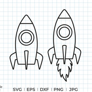 Raket SVG-bestand, DXF, EPS, PNG, jpg, raket clipart PNG, raket overzicht SVG, raket overzicht PNG, Instant Download, ruimte raket SVG