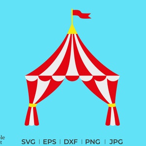Open circustent svg, dxf, eps, png, jpg, retro circustent svg, vintage circustent png, transparante achtergrond, instant download