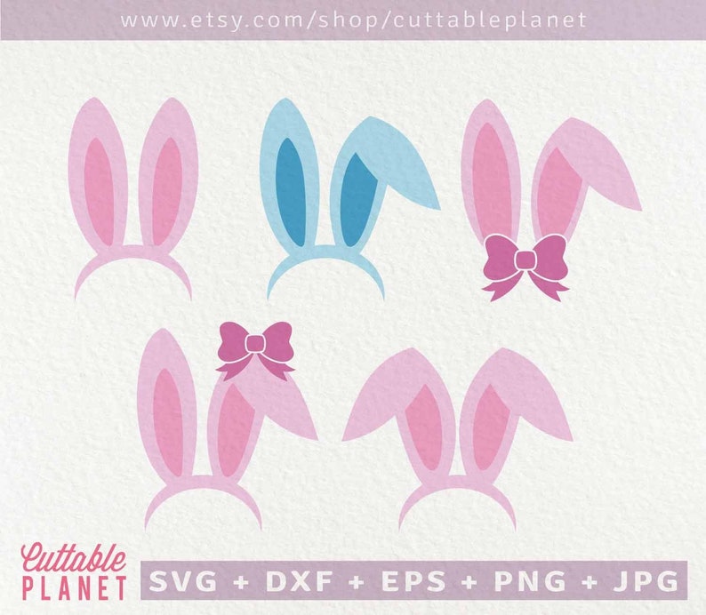 Bunny ears headband svg dxf eps png jpg instant download | Etsy
