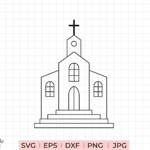 Kerkomtrek svg, kerkomtrek png, kerkomtrek illustraties, eps, kerkomtrek jpg, kerk vector, kerk gesneden bestand, kerk cricut