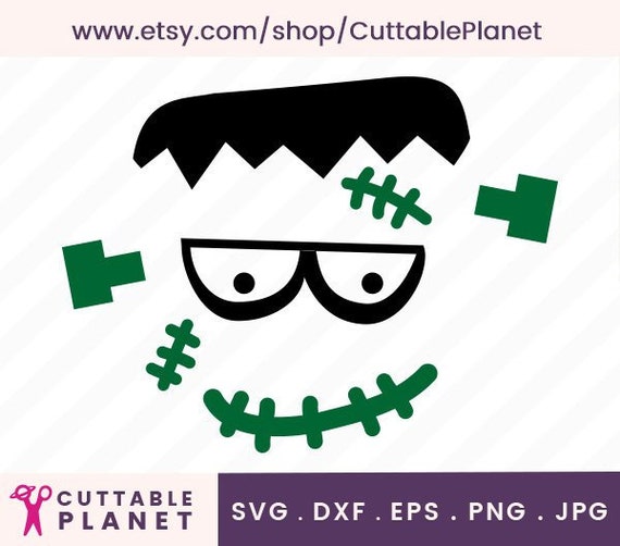 Frankenstein Face Svg Dxf Eps Frankenstein Clip Art Png Etsy