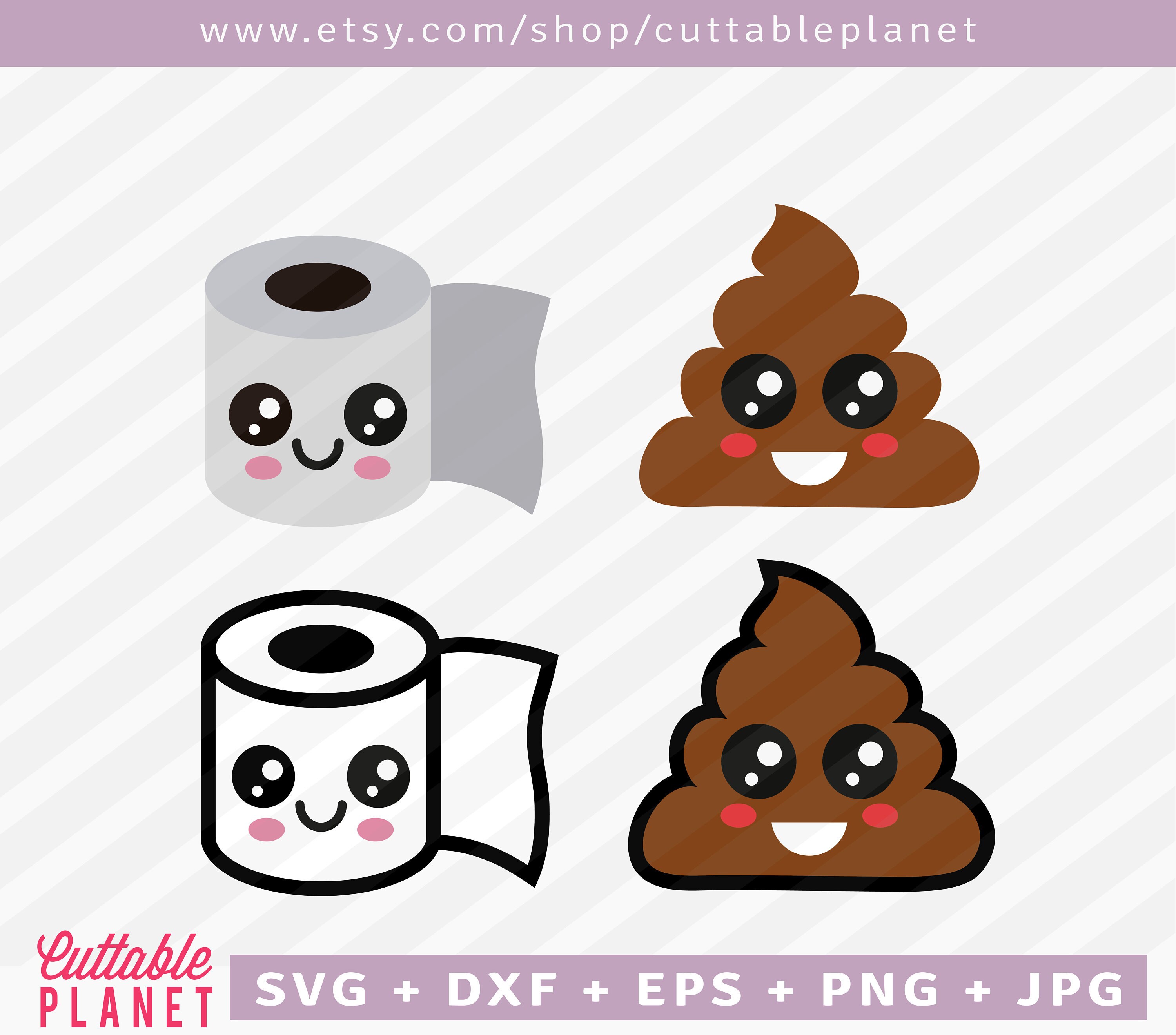 Toilet Paper Svg Dxf Eps Png Jpg Kawaii Paper Toilet Svg - Etsy Norway
