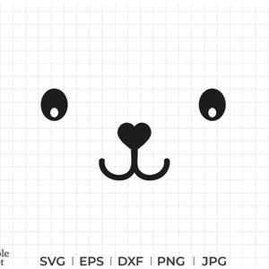 Schattige beer gezicht svg, dxf, eps, png, jpg, beer gezicht horen neus svg, beer png, beer hoofd svg, beer hoofd png, instant download