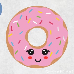 Donut kawaii svg, dxf, eps, carina ciambella svg
