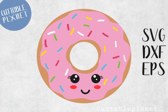Donut Kawaii Svg Dxf Eps Cute Doughnut Svg Etsy
