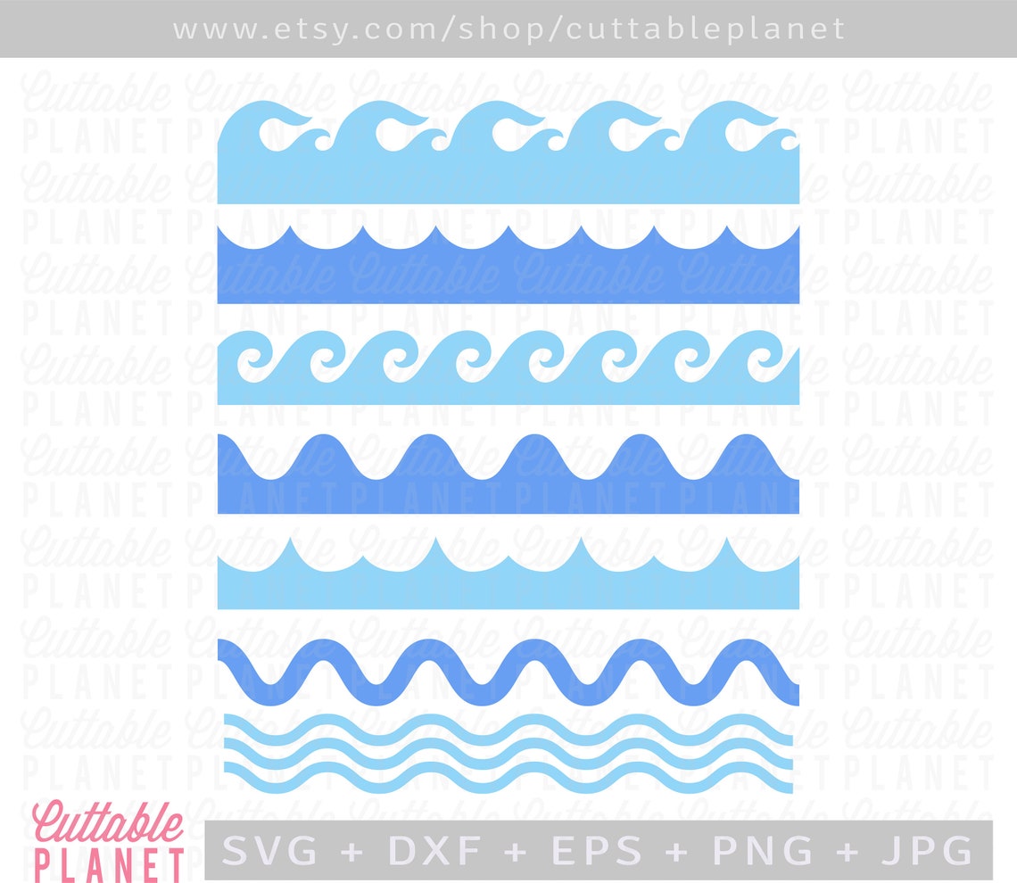 Waves Borders Svg Dxf Eps Png Jpg Waves Borders Cliparts Etsy
