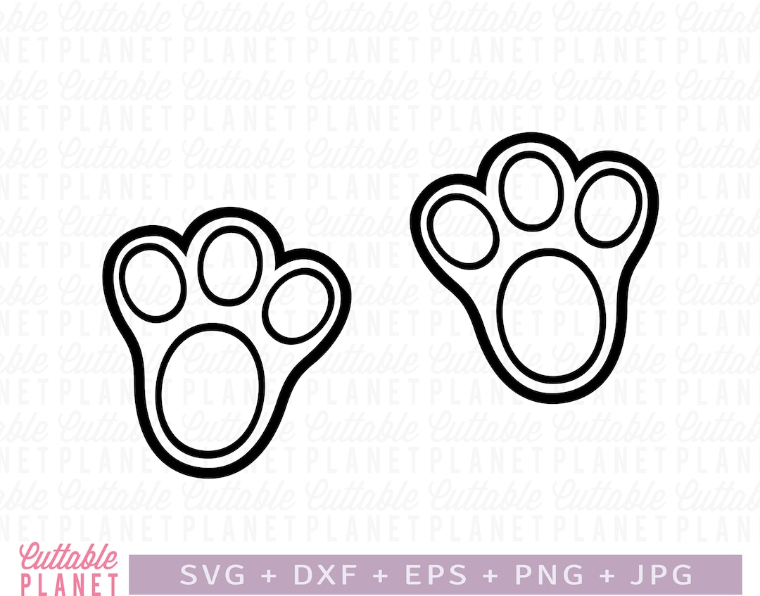 Bunny Footprints Svg, Dxf, Eps, Png, Jpg, Easter Bunny Footprints Svg