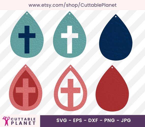 Download Free Cross Earrings Svg Dxf Eps Png Jpg Christian Earrings Etsy SVG Cut Files