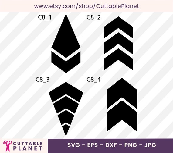 Download Earrings Template Chevron Non Hole Svg Dxf Eps Png Jpg Etsy