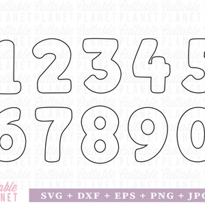 Outline Zahlen svg, dxf, eps, png, jpg, Geburtstagszahlen svg, Outline Zahl Clipart, Zahlen Clipart png