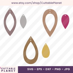 Two Part Earrings Template Svg, Dxf, Eps, Png, Jpg, Instant Download ...