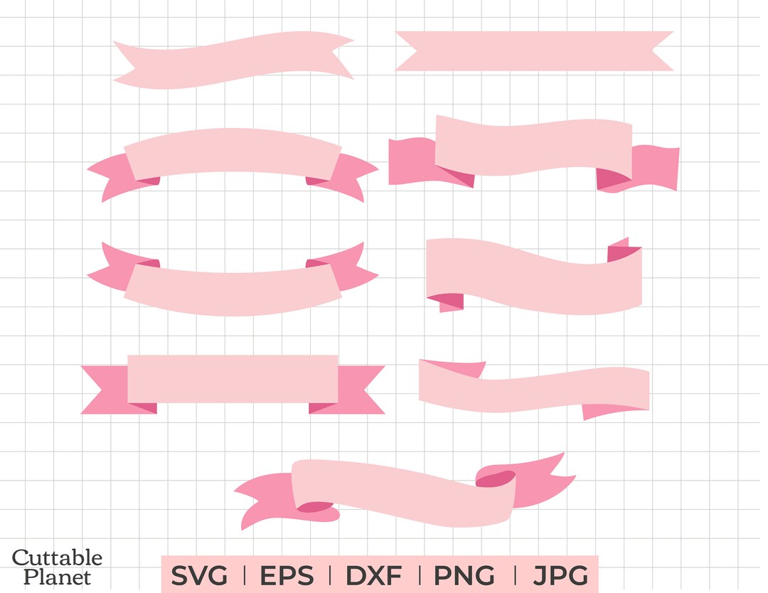 Pink Ribbon Svg, Ribbon Svg, Ribbon Banner Svg, Ribbon Svg Bundle ...