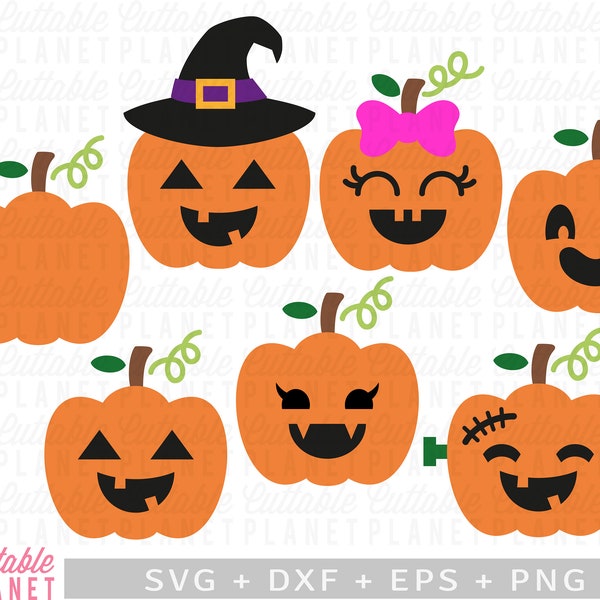 Cute pumpkin svg, dxf, eps, png, jpg, face pumpkin svg, pumpkin halloween svg, witch pumpkin svg, instant download, commercial use