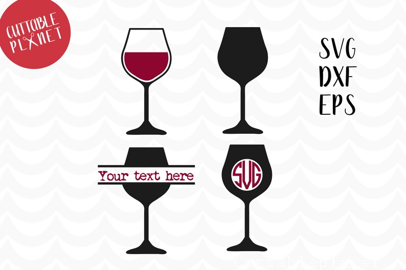 Download Wine glass svg dxf eps red wine glass wine glass monogram ...