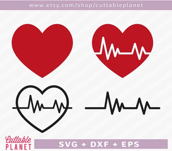 Download Heartbeat Svg Heartbeat Dxf Eps Nurse Heart Scan Heart Svg Etsy
