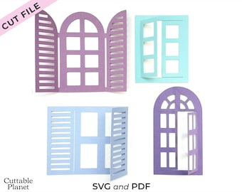 Windows svg file, windows pdf, window clipart, windows silhouette, window frame svg, windows bundle svg, cut-out pdf