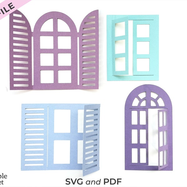 Windows svg-bestand, windows pdf, venster clipart, windows silhouet, raamkozijn svg, windows bundel svg, uitgesneden pdf