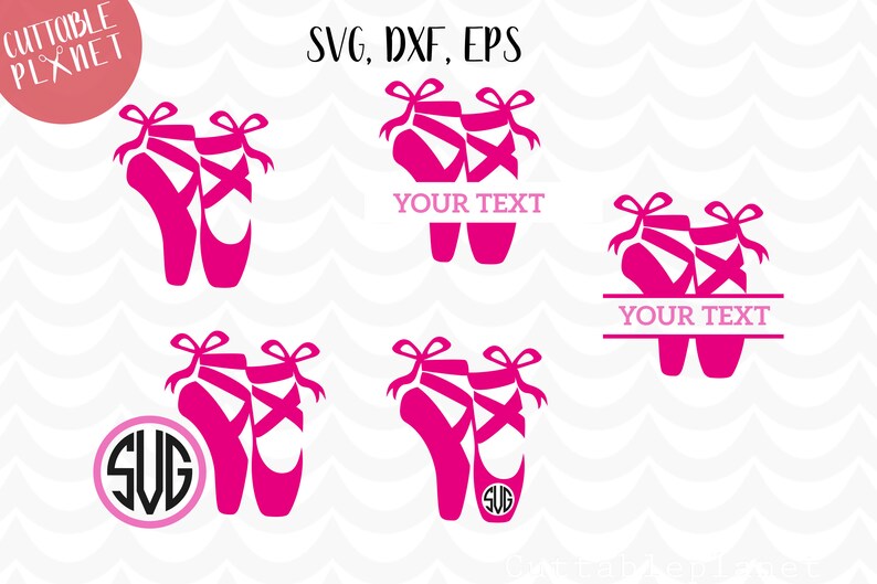 Download Ballet shoes svg dxf eps monogram ballet shoes svg | Etsy