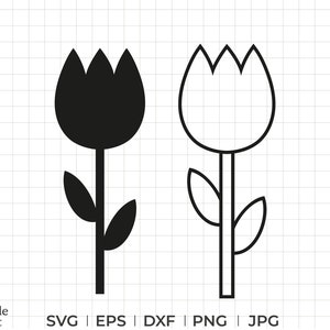 Tulp svg, dxf, eps, png, jpg, tulp svg-afbeelding, tulp bloem svg, tulp svg illustraties, tulp svg laser, tulp overzicht svg, instant download