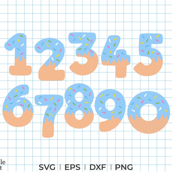 Blue dripping donut svg, dxf, eps, png, blue donut svg, blue donut png, dripping donut number svg, blue donut clipart